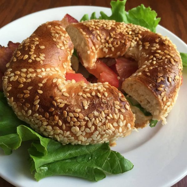 Signature sesame bagel sandwich